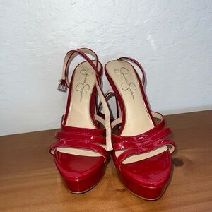 Jessica Simpson Red Patent Leather Heels